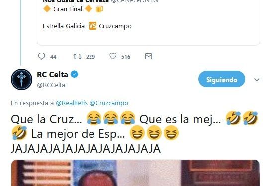 El Celta trolea al Betis en las redes sociales a cuenta de la cerveza