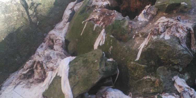 Toalliñas e varas de algodón atascan a rede de saneamento de A Guarda