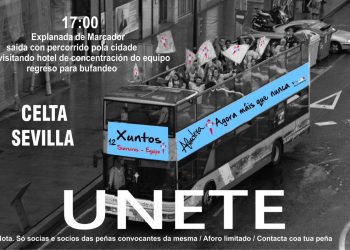 Las peñas del Celta dispondrán del bus turístico para caldear la previa contra el Sevilla