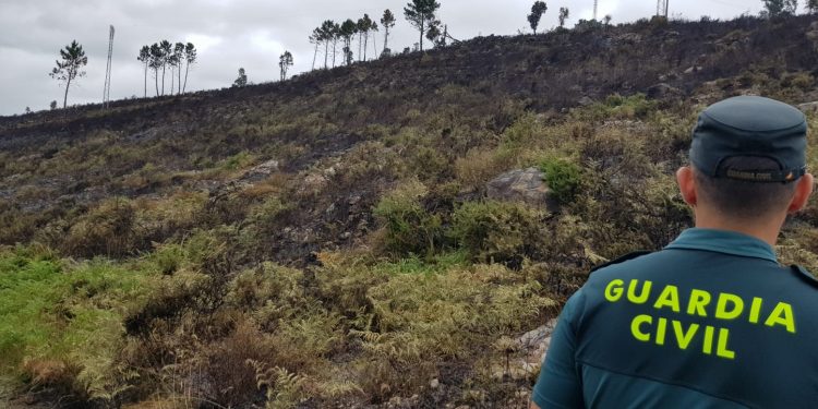 Investigan a un vecino de A Cañiza por un incendio forestal provocado el pasado domingo
