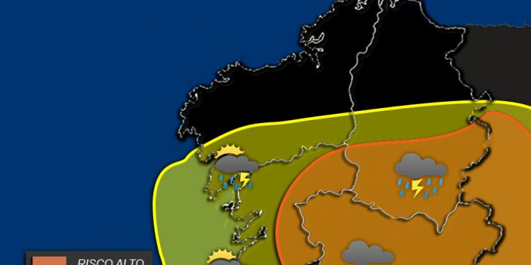 Vigo abre la jornada con lluvia y rayos que afectarán a todo el sur de Galicia