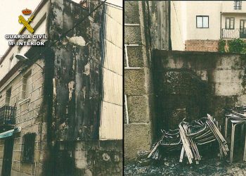 Identificado el presunto autor de un incendio intencionado en la terraza de un bar en Cangas