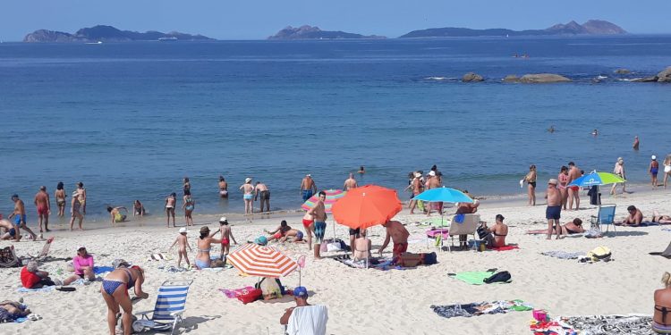 La comarca de Vigo hierve a 36 grados en uno de los días más calurosos del año