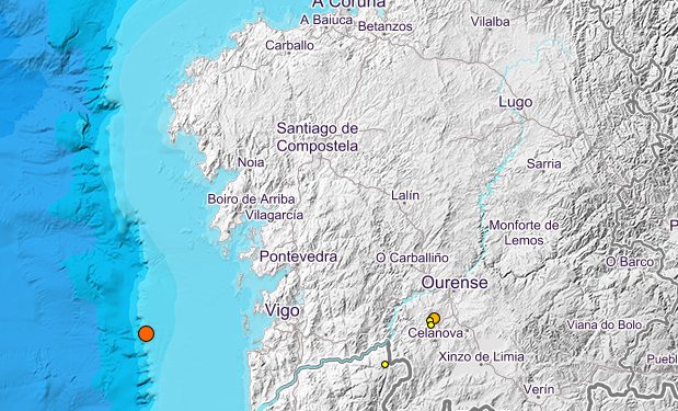Registrado un terremoto frente a la costa de Vigo