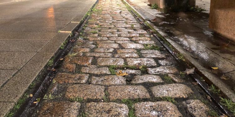 Restos del tranvía Vigo-Baiona