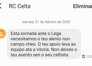 El Celta moviliza a sus socios a través de mails y SMS