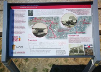 Os raíles do antigo tranvía a Vigo xa locen en Sanguiñeda