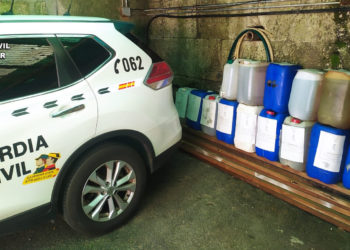 Detienen en Guillarei a un joven de Tomiño con 300 litros de gasoil robado en O Porriño
