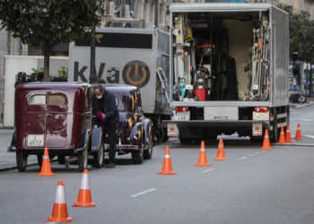 El centro de Vigo regresa a los años 40 para Amazon