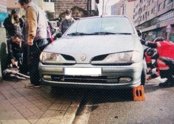 La Policía Local y los bomberos liberan a un perro atropellado en Vigo
