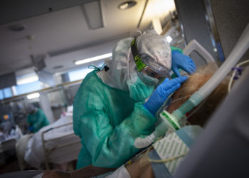 Una foto de la pandemia en Vigo, seleccionada por la agencia AFP entre las mejores de 2020