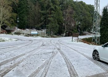 La nieve cubre de blanco el Monte Aloia, A Cañiza, Arbo, As Neves y Covelo
