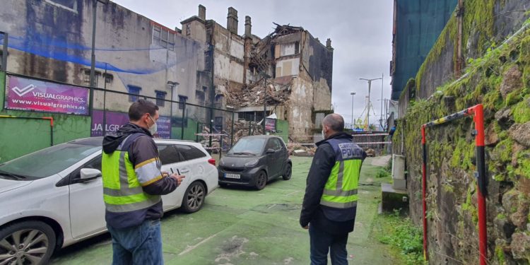 El edificio derrumbado en Vigo, a vista de dron
