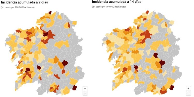 Solo cuatro concellos del área sanitaria de Vigo han tenido 10 contagios o más en los últimos siete días