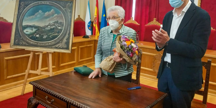 Dolores Rodal doa ao Concello de Tui un cadro de Ricardo Padín de 1870