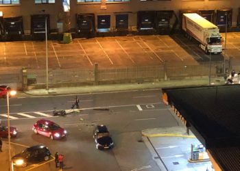 Grave accidente entre una moto y un coche en Vigo