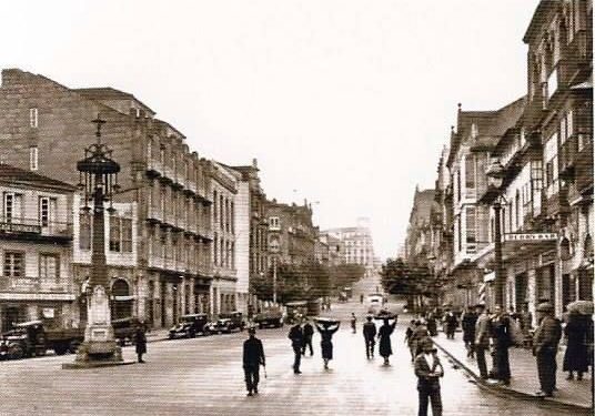 foto antigua Vigo Farola Urzaiz Colón