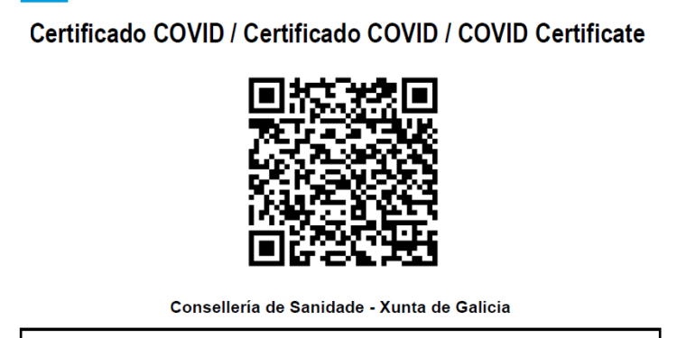 Así es el certificado de vacunación contra la Covid-19 que ya está disponible en Galicia