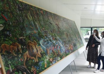 O parque da Canuda expón un dos puzzles máis grandes do mundo, xurdido da pandemia