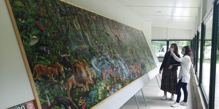O parque da Canuda expón un dos puzzles máis grandes do mundo, xurdido da pandemia