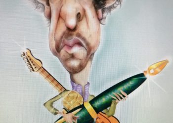 Bob Dylan cumpleaños ilustración viñeta