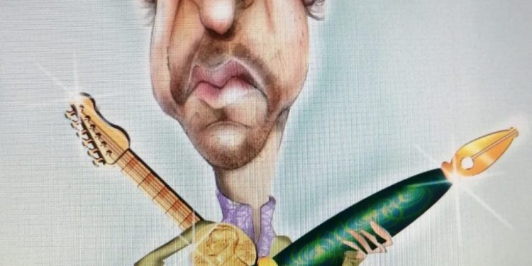 Bob Dylan cumpleaños ilustración viñeta