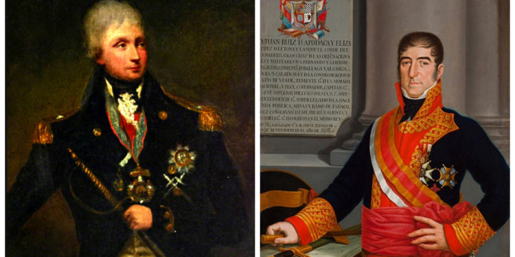 El gobernador Apodaca hace frente al comodoro Hood y evita que la armada inglesa invada Vigo