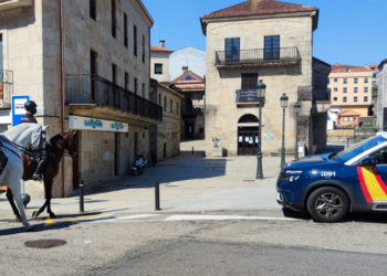 Caballería de la Policía en montes de Vigo y Redondela contra el fuego