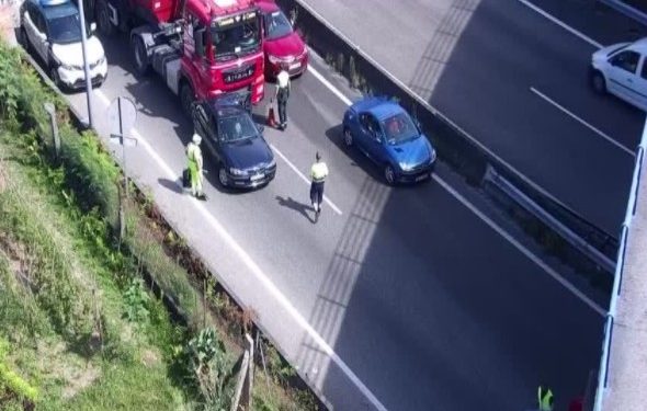 Retenciones en la salida de Vigo a causa de un accidente