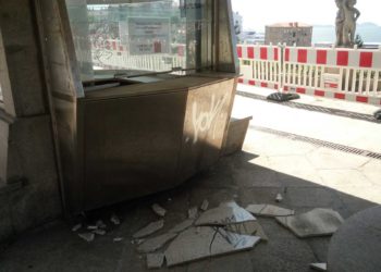 Acto vandálico contra el patrimonio en el centro de Vigo