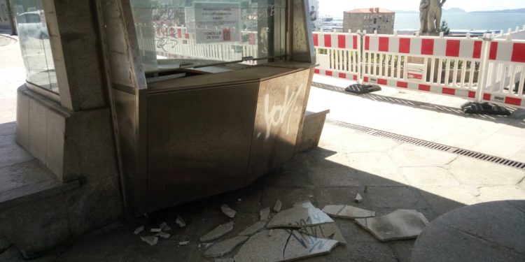 Acto vandálico contra el patrimonio en el centro de Vigo