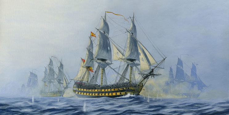 Fondea en Vigo la escuadra española tras la batalla de Fisterra