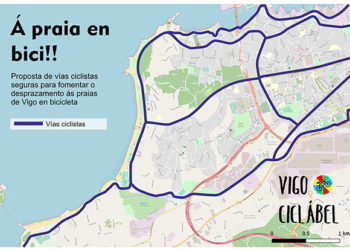 Vigo Ciclábel propone nuevos carriles bici para ir a la playa y menos párking