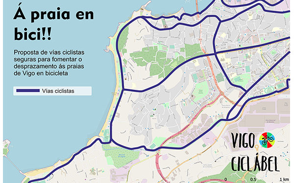 Vigo Ciclábel propone nuevos carriles bici para ir a la playa y menos párking