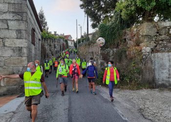 Medio centenar de peregrinos parten dende Gondomar para cubrir o Camiño de Santiago por etapas