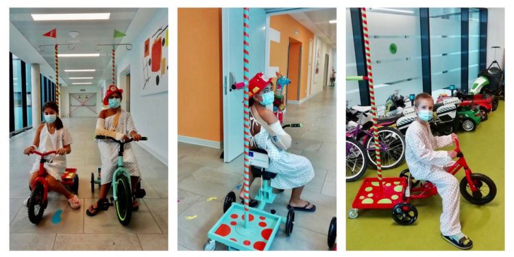 Los niños del Álvaro Cunqueiro ya organizan “supersónicas carreras” mientras reciben tratamiento