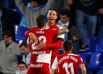 Mina adelanta a Aspas como pichichi del Celta: «Le dije a Iago en el vestuario que íbamos a marcar»