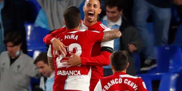 Mina adelanta a Aspas como pichichi del Celta: «Le dije a Iago en el vestuario que íbamos a marcar»