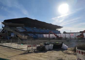 Comienza la cimentación de la nueva grada de Marcador a la espera de terminar el derribo