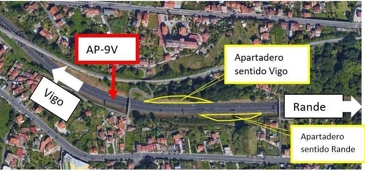 Cortes de tráfico en la AP-9 en Vigo para construir dos apartaderos de emergencia