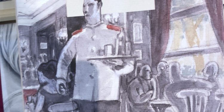 Oroza en el libro del Café Gijón