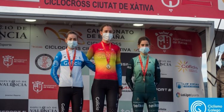 As cadetes lideran o repóker de medallas do ciclocrós galego no segundo día do Campionato de España