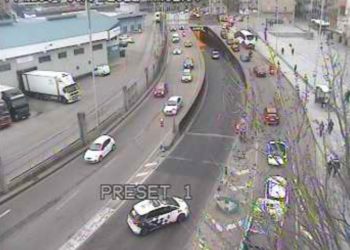 Retenciones en el túnel de Beiramar por un accidente de moto