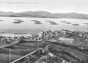 A escuadra inglesa do Mediterráneo fondea na ría de Vigo