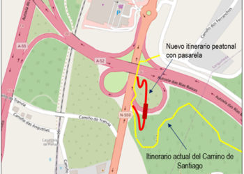Transportes construirá una pasarela peatonal en O Porriño para el Camino de Santiago