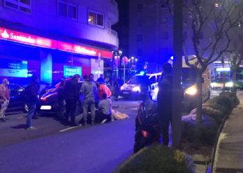 Un motorista herido en Vigo al sufrir una caída