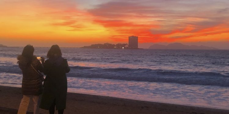 Atardecer en las playas de Vigo