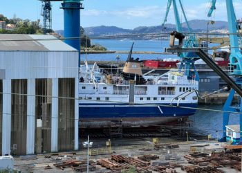 Reparación a buen recaudo en Rodman: un coloso de Groenlandia se pone a punto en Vigo