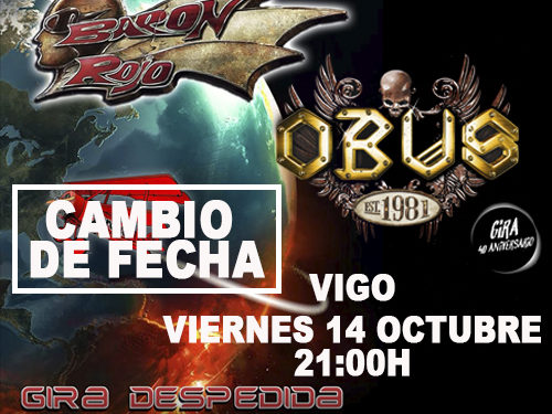 Barón Rojo y Obús aplazan el concierto conjunto de este viernes en Vigo