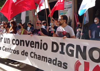 Xornada de folga nos centros de chamadas de Vigo para reclamar un convenio “digno”